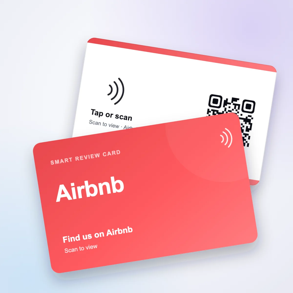 Airbnb NFC review card, front and back