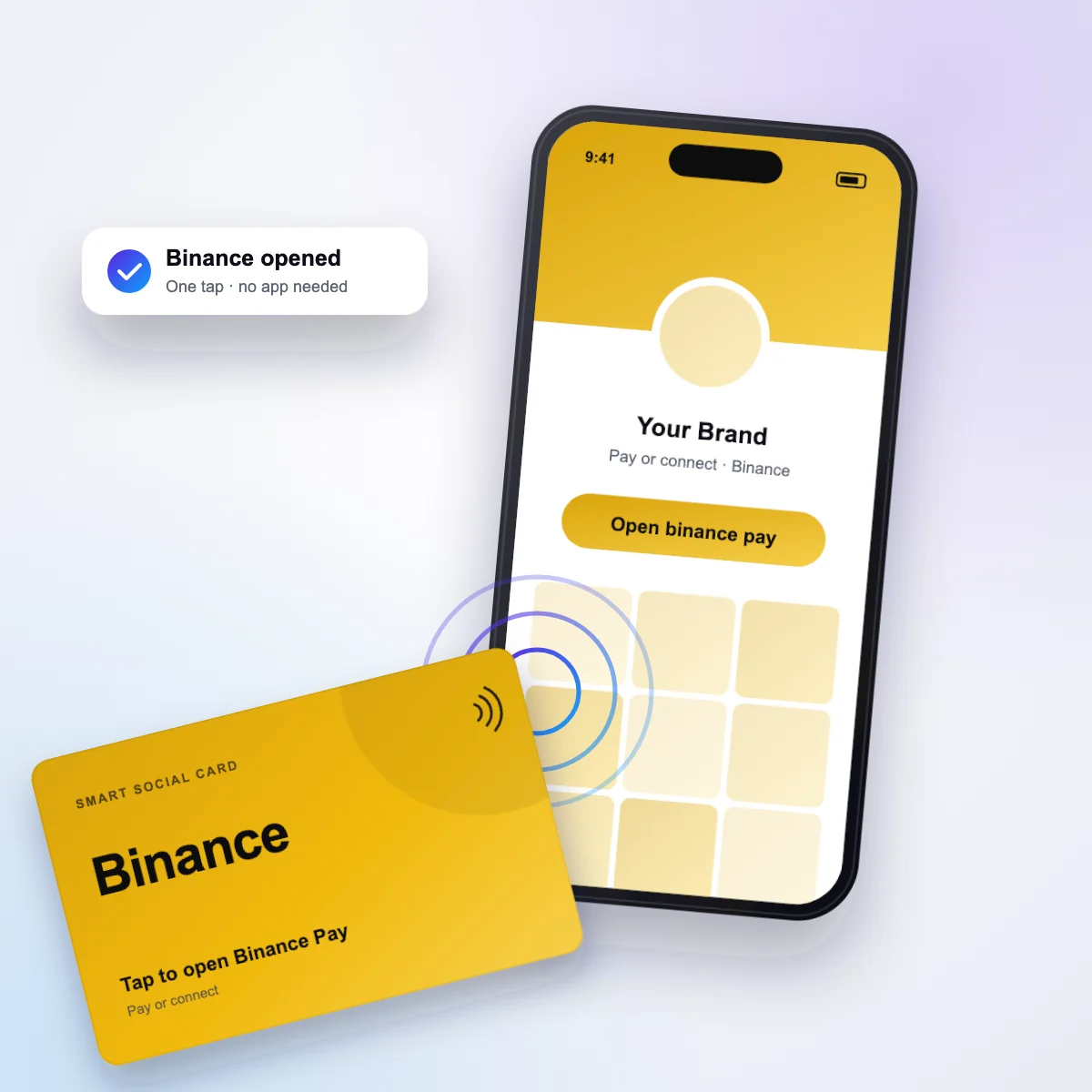 Tapping the Binance card opens Binance