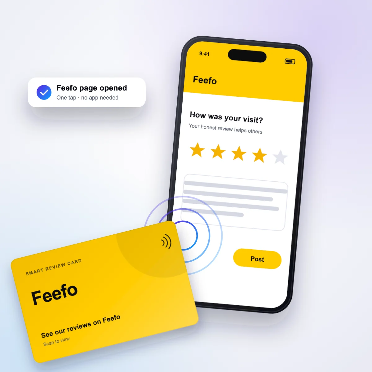 Tapping the Feefo card opens the Feefo page