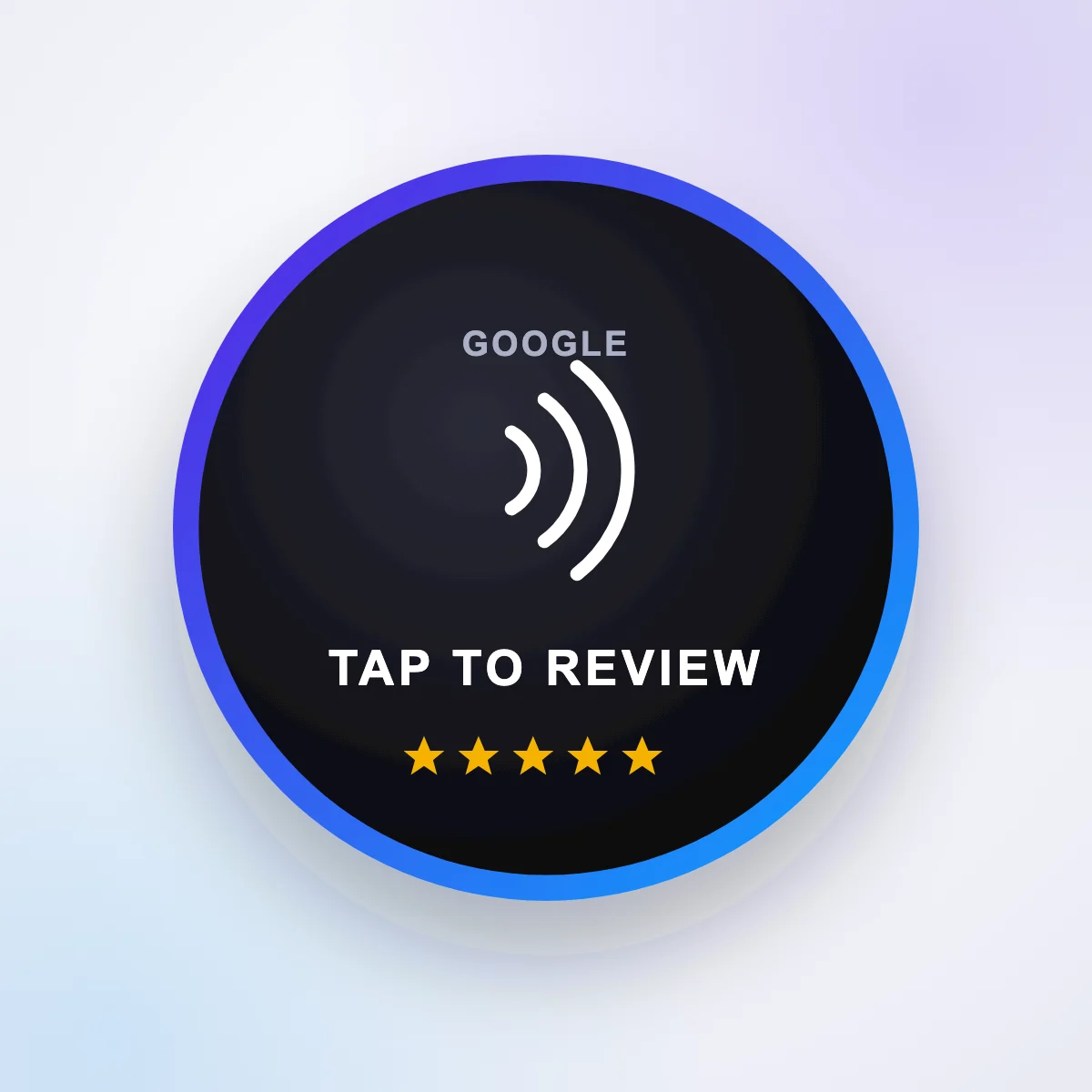 Round self-adhesive NFC Google review coin