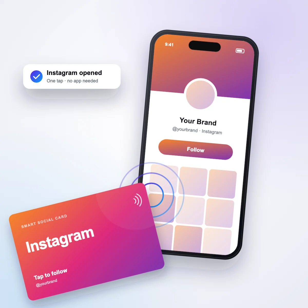 Tapping the Instagram card opens Instagram
