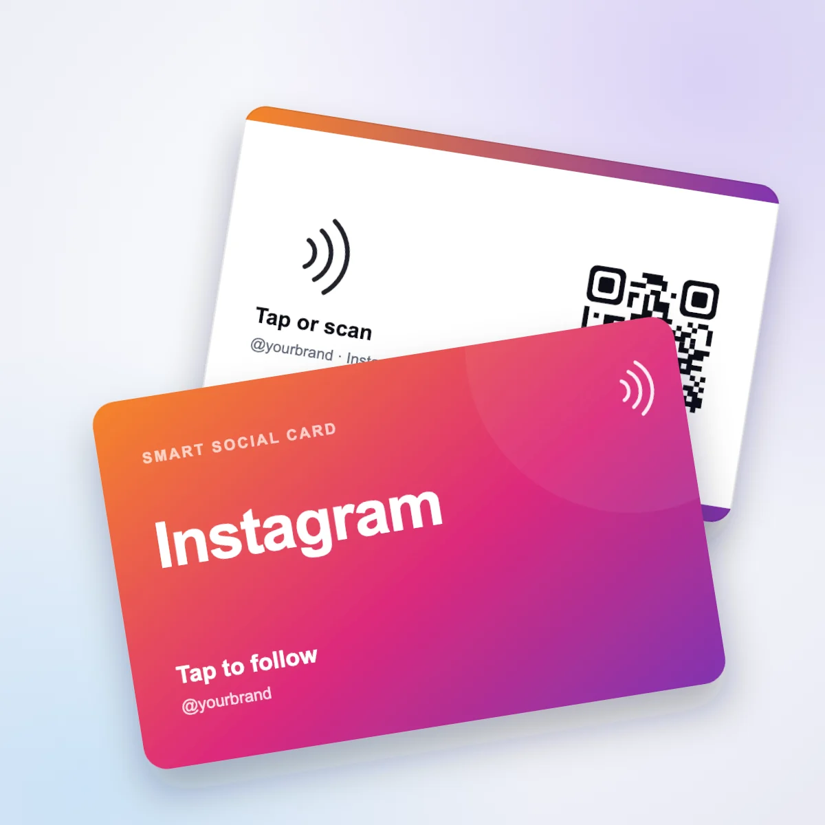 Instagram NFC card, front and back