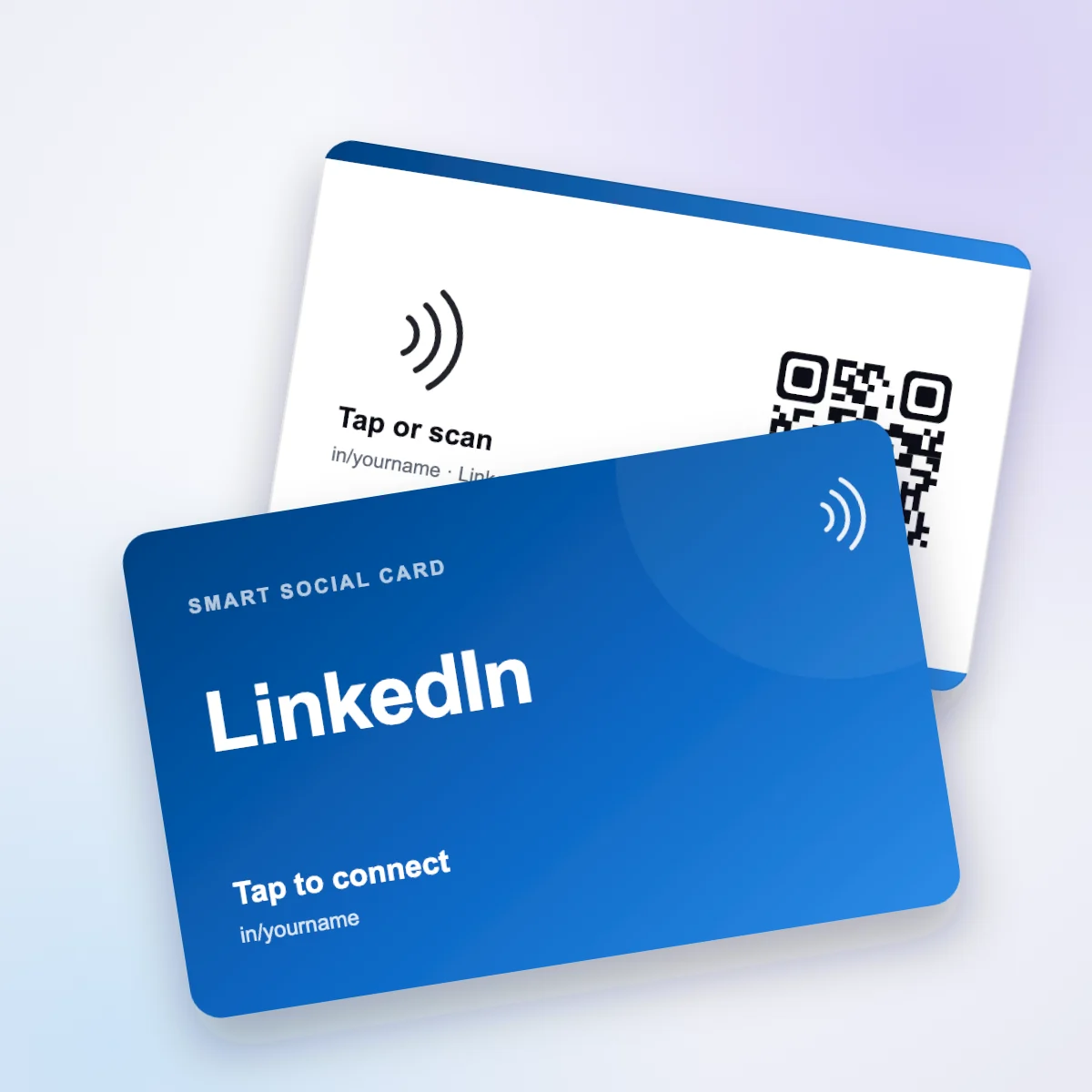 LinkedIn NFC card, front and back
