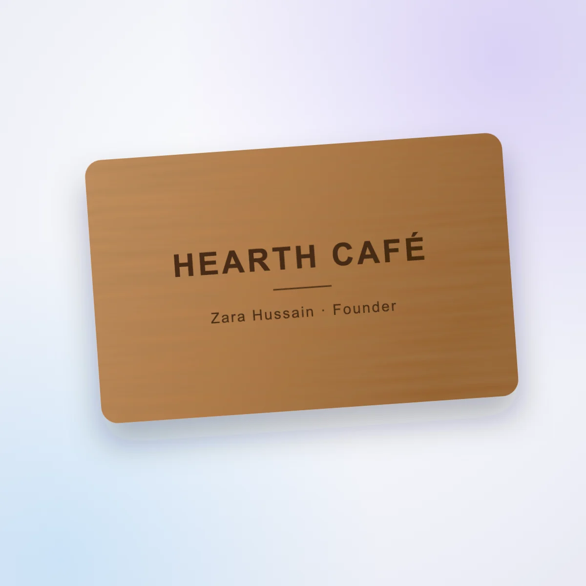 Front of the wooden card
