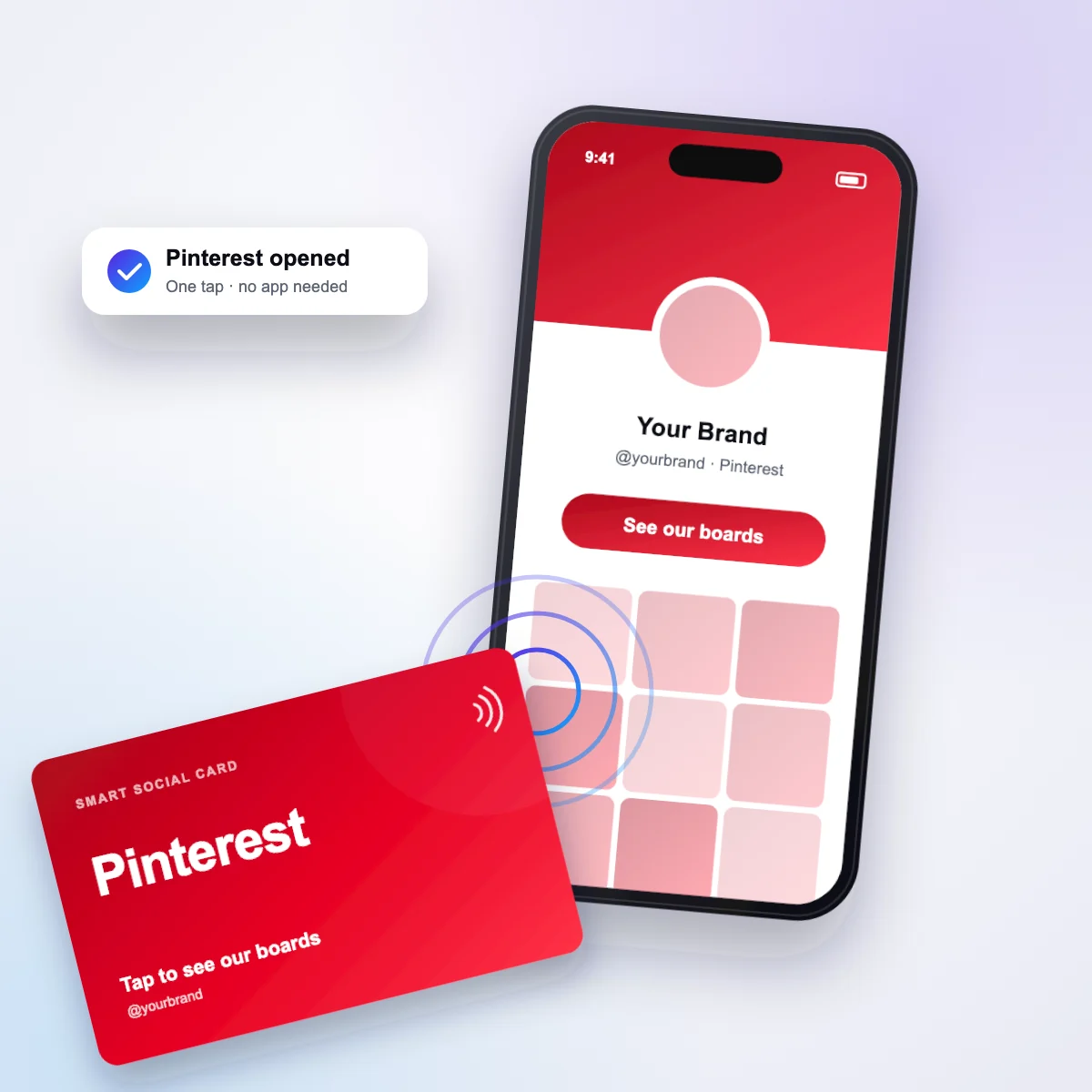 Tapping the Pinterest card opens Pinterest
