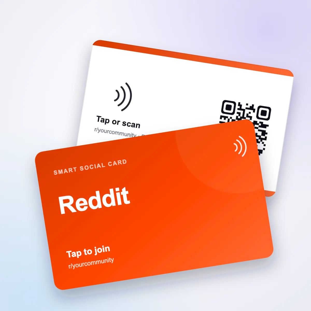 Reddit NFC card, front and back