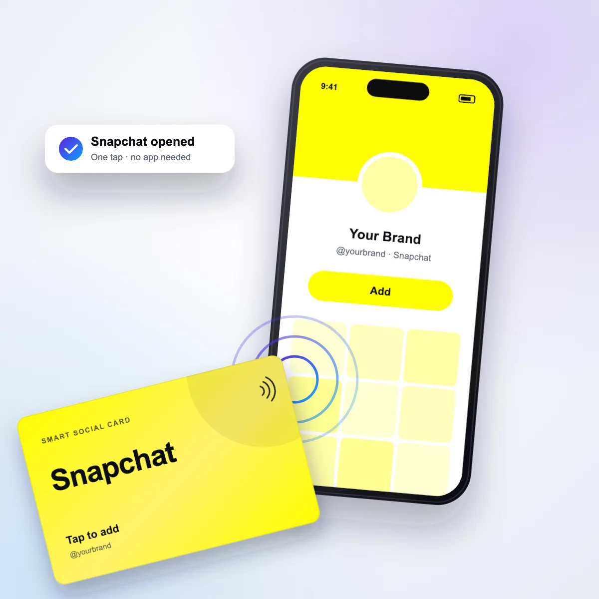Tapping the Snapchat card opens Snapchat