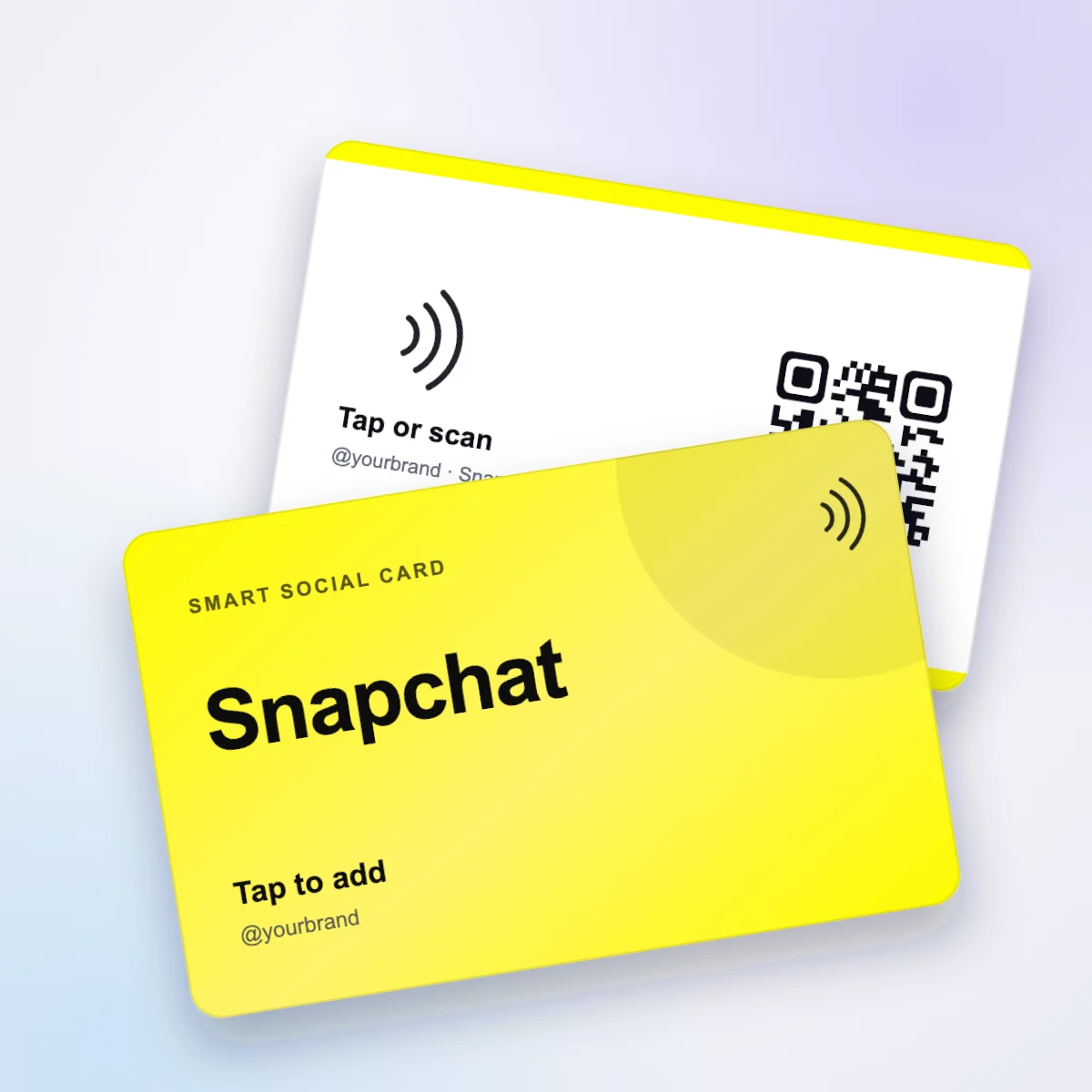 Snapchat NFC card, front and back