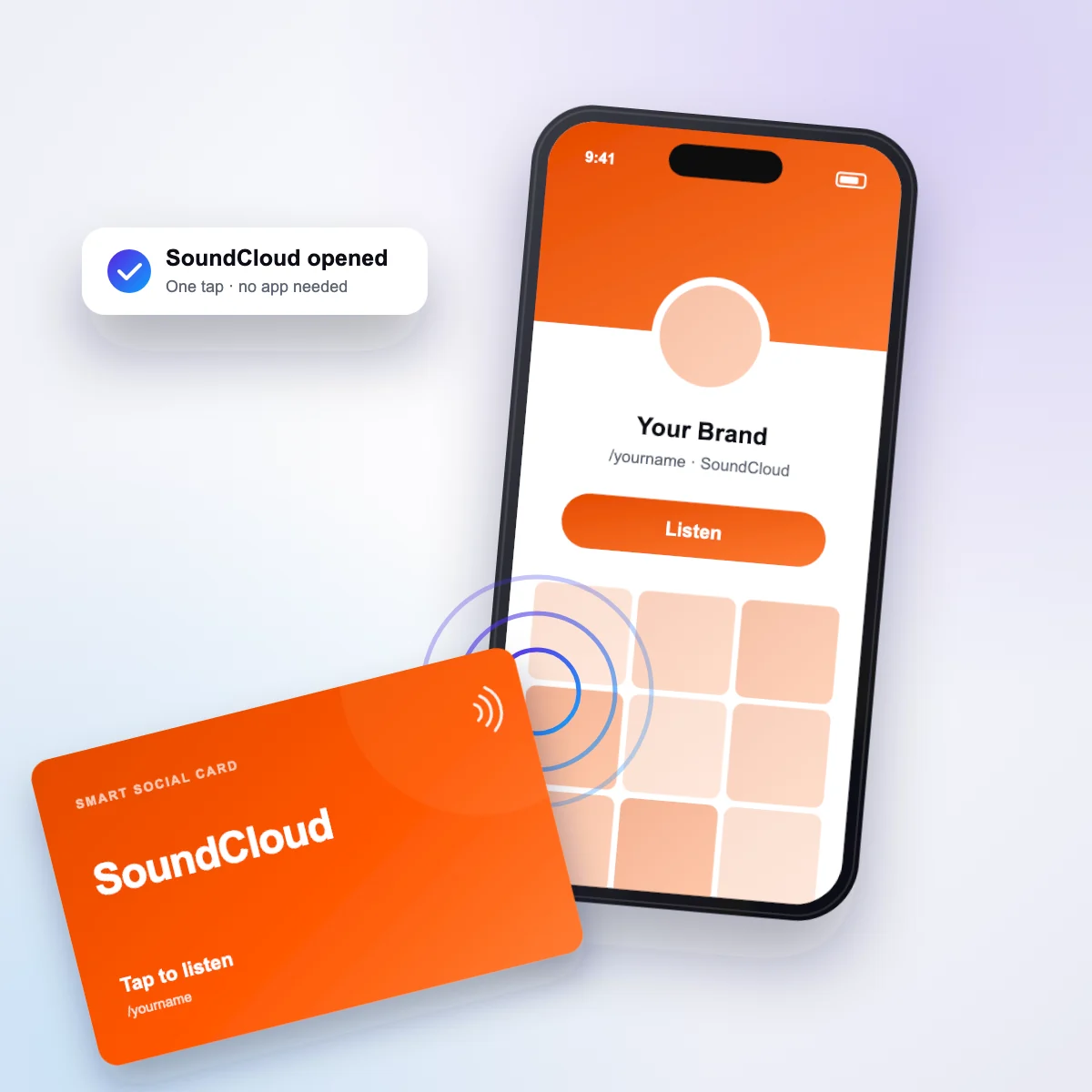 Tapping the SoundCloud card opens SoundCloud