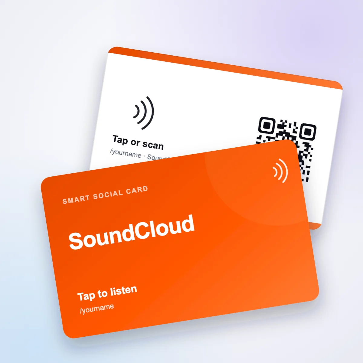 SoundCloud NFC card, front and back