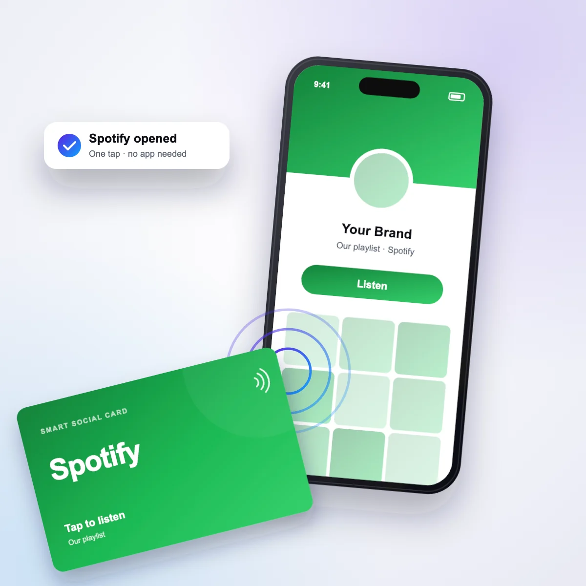 Tapping the Spotify card opens Spotify