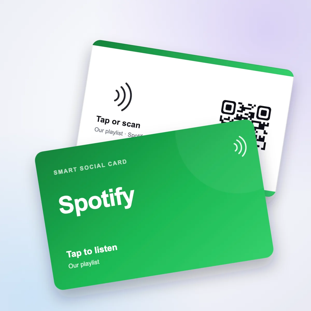 Spotify NFC card, front and back