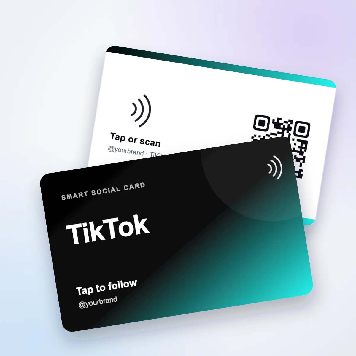 TikTok NFC card, front and back