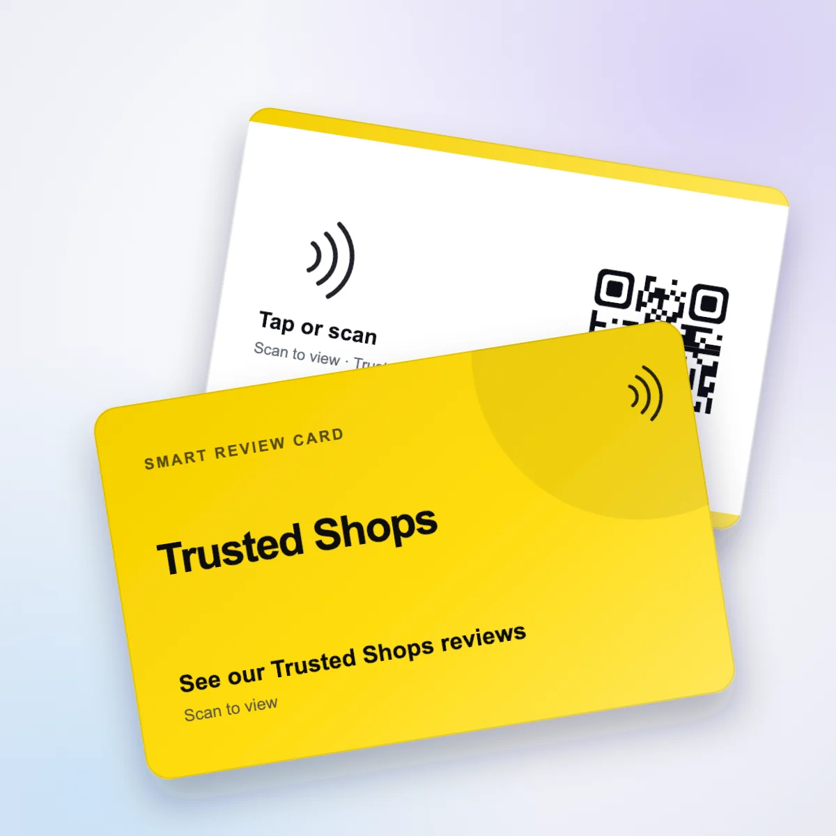 Trusted Shops NFC review card, front and back