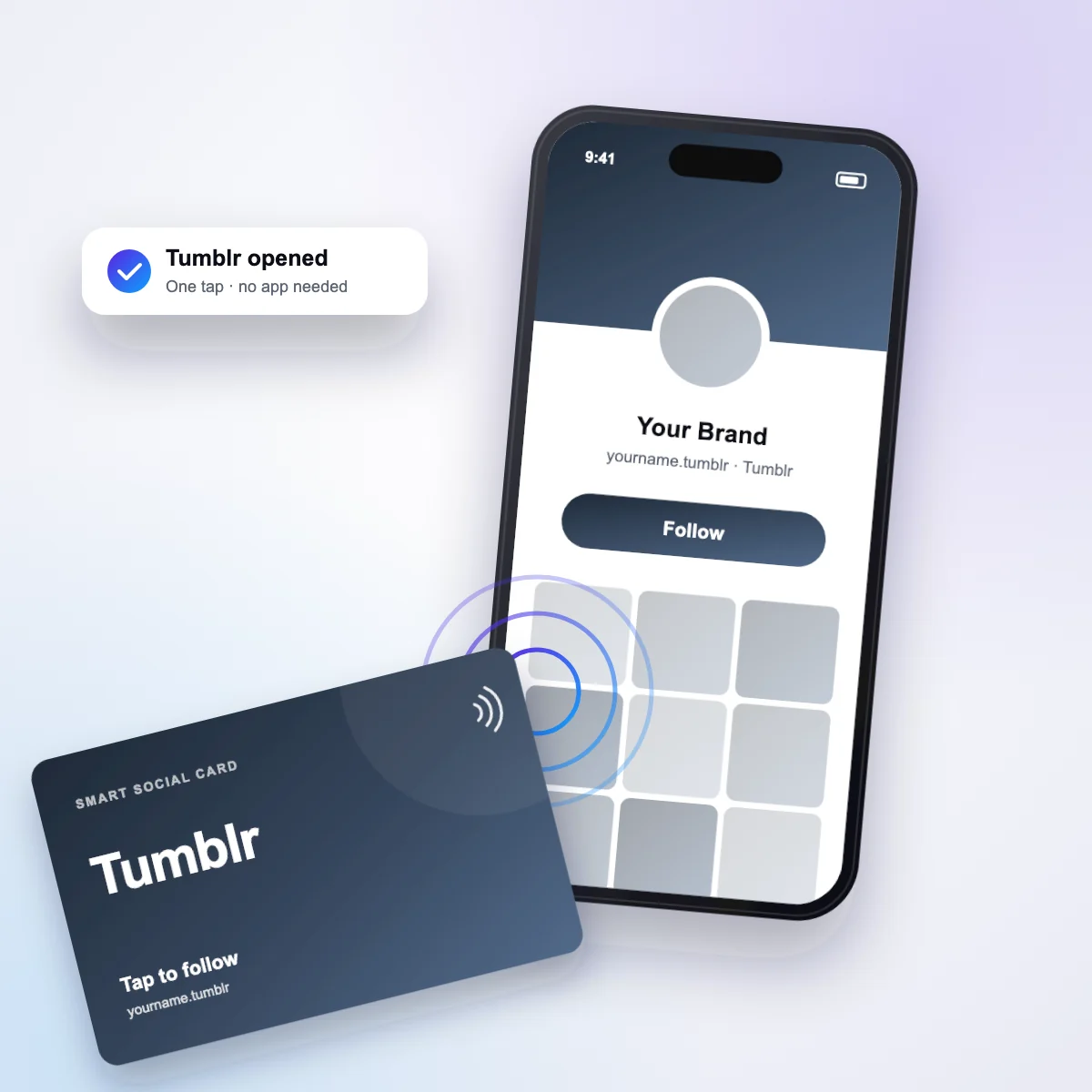 Tapping the Tumblr card opens Tumblr