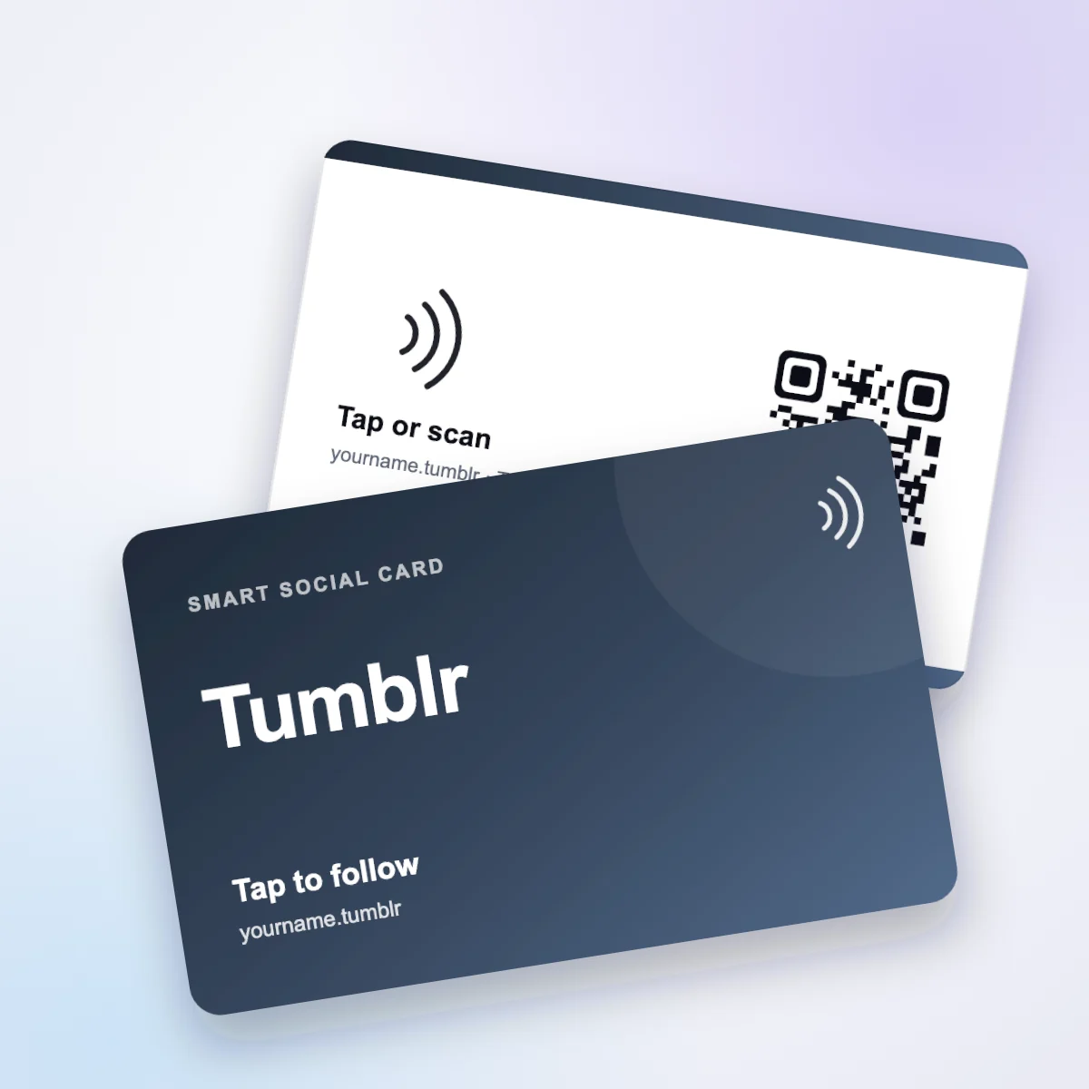 Tumblr NFC card, front and back