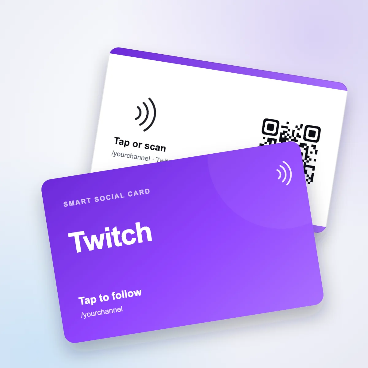Twitch NFC card, front and back