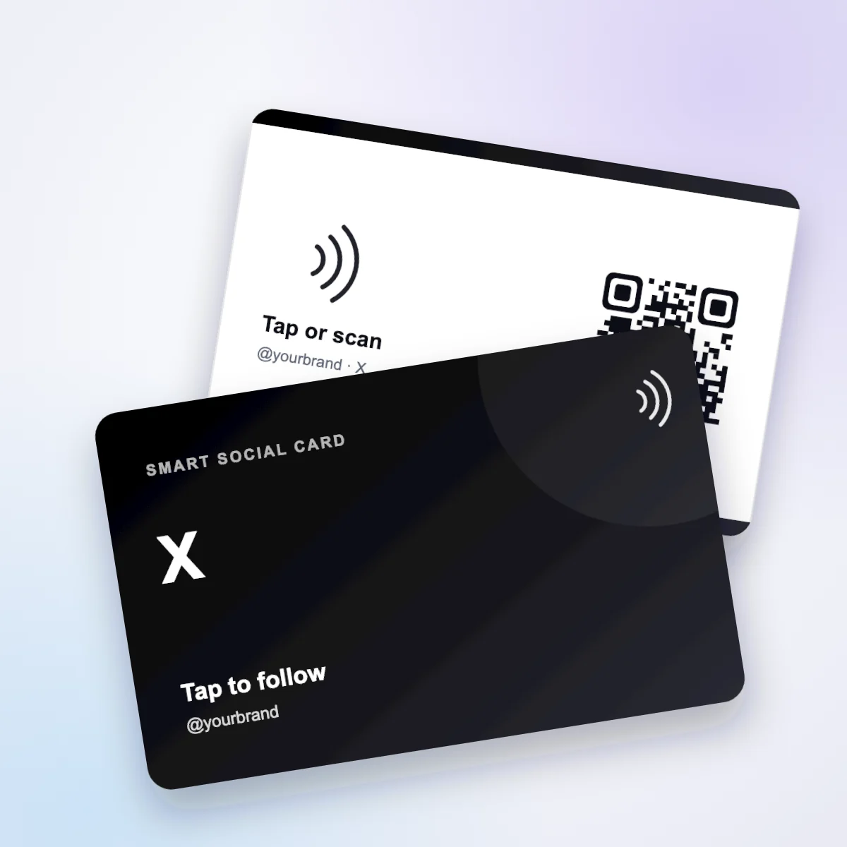 X NFC card, front and back