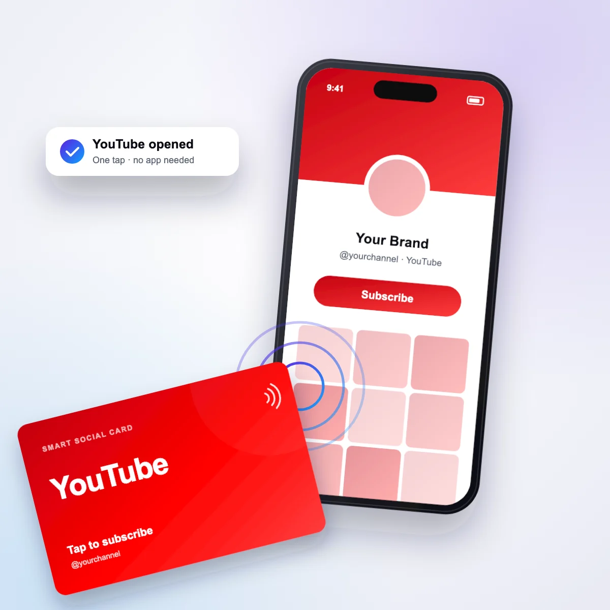Tapping the YouTube card opens YouTube