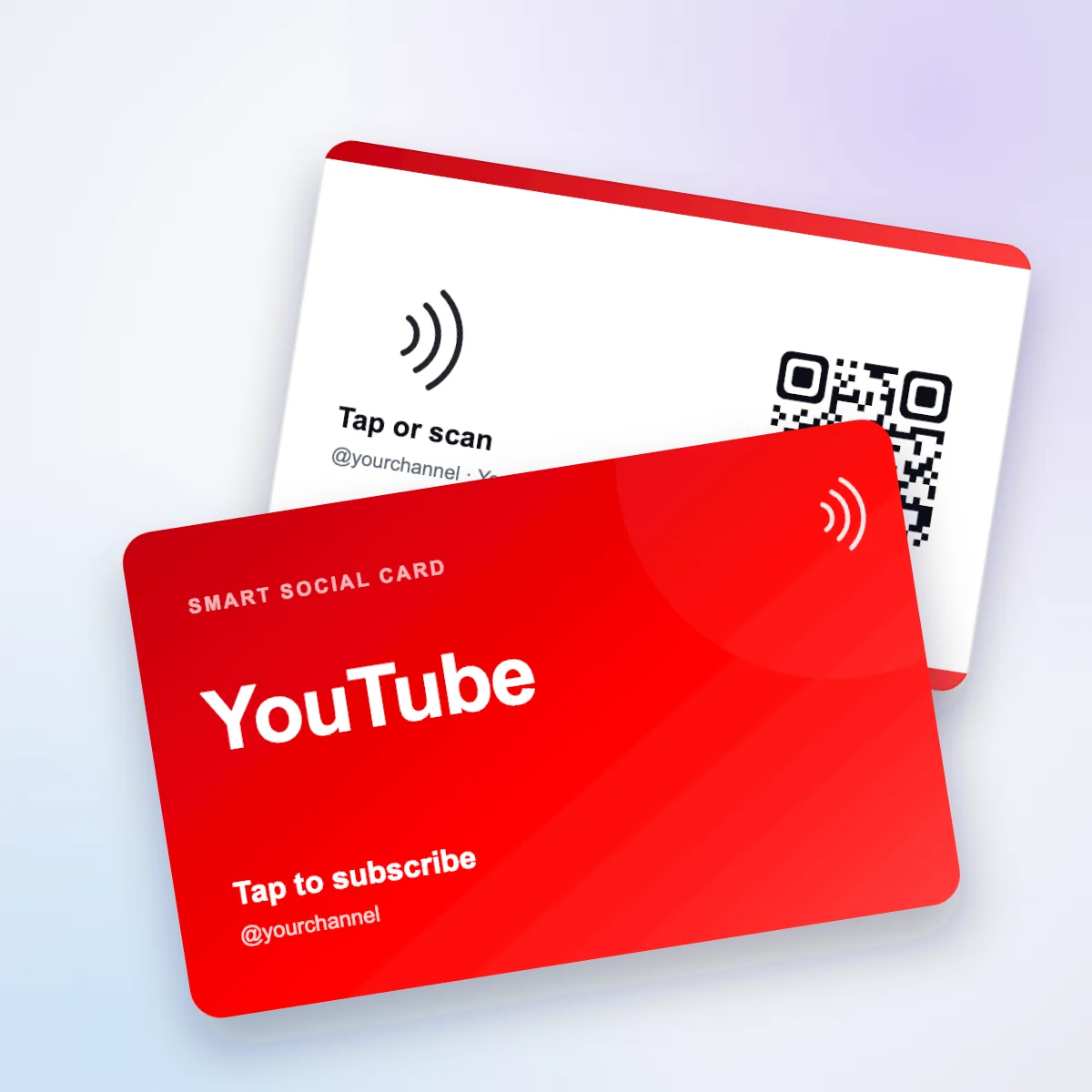 YouTube NFC card, front and back