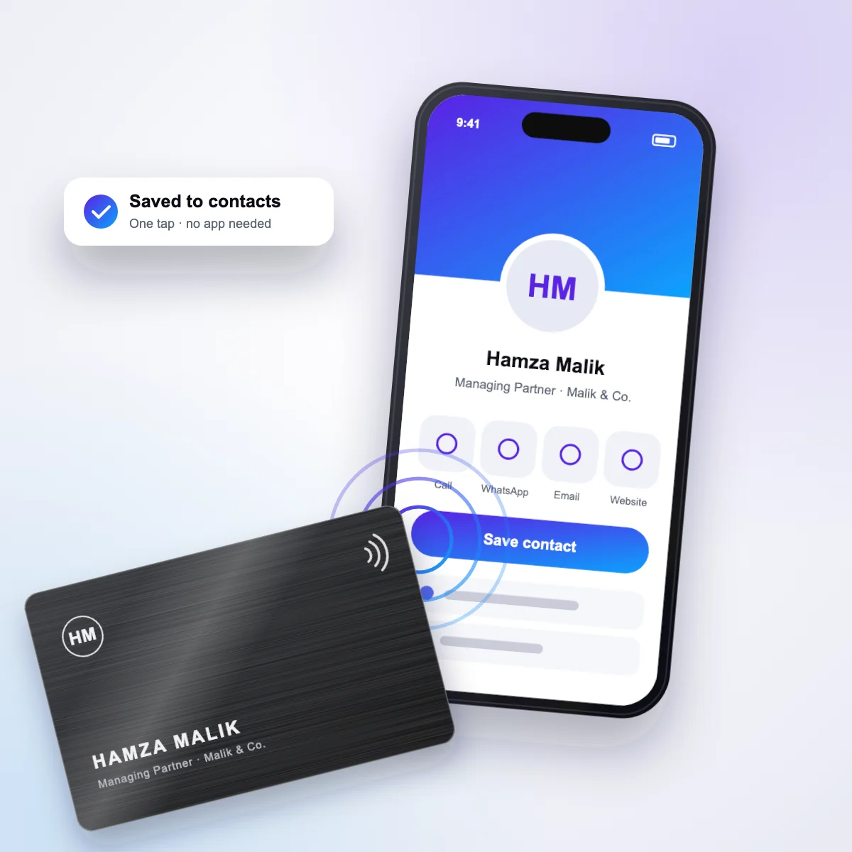 Tapping a card on a phone